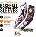 Custom Baseball Sleeves, 3.5 inches, 4 inches by 6.5 inches