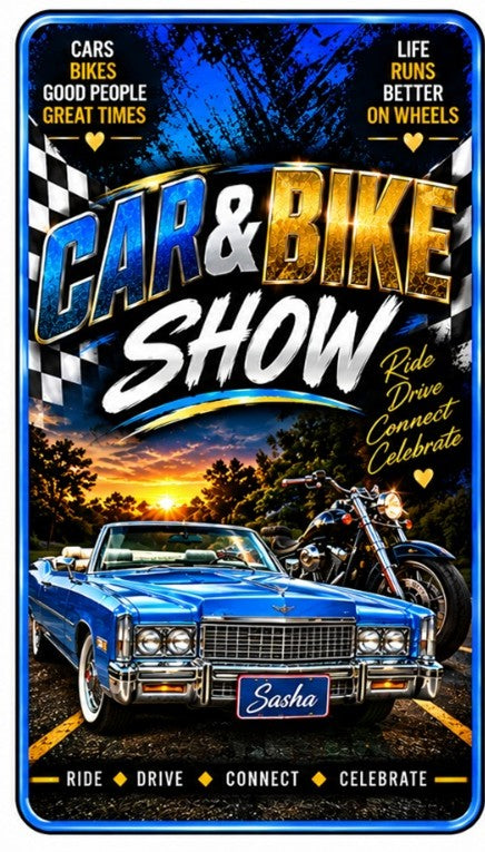 Custom Car Visor Clip (size 2.36 by 3.54 inches) - Car & Bike Show Edition