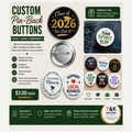 Custom Buttons 2.25 inches