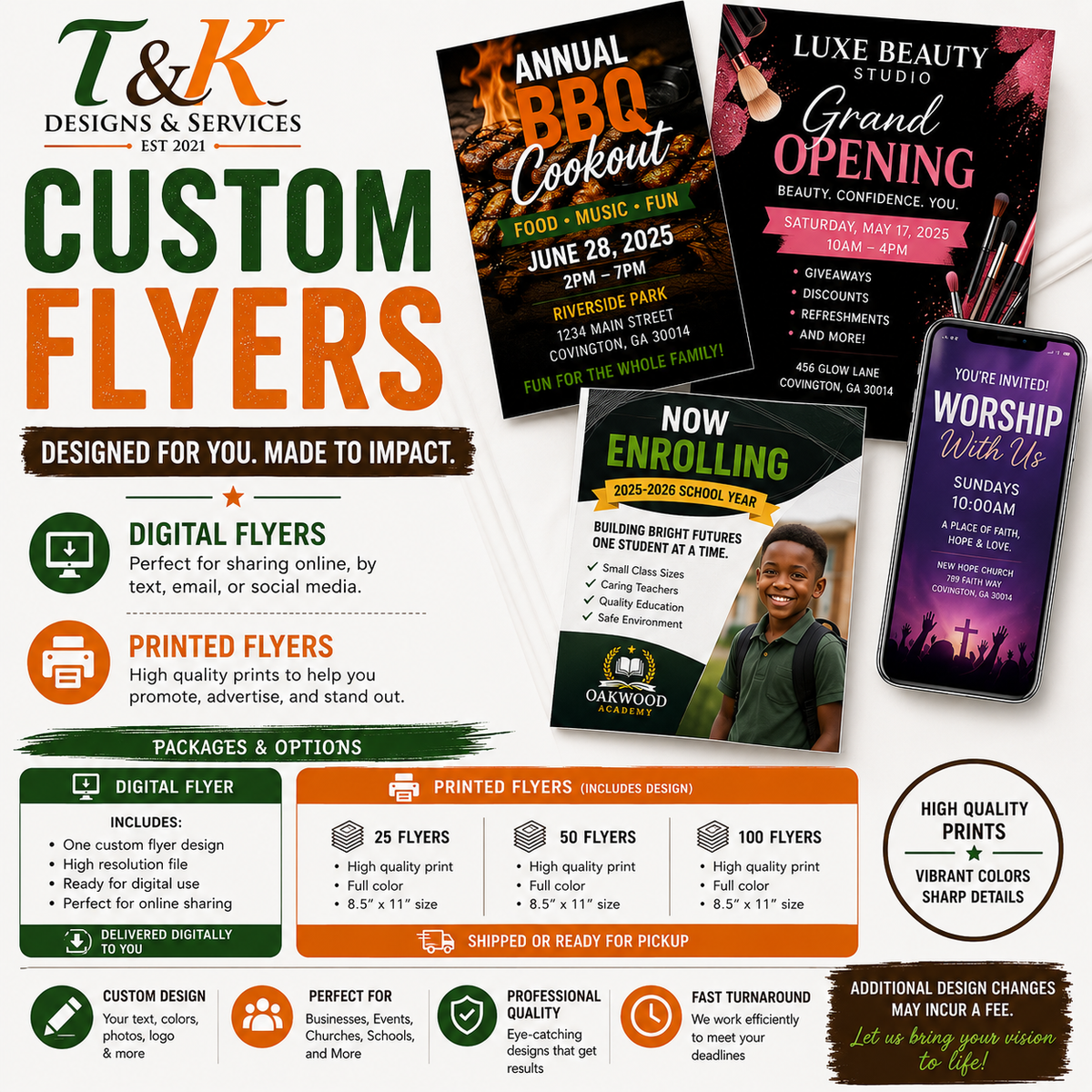 Custom Flyers Digital or Printed