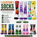 Custom Socks 3.3 by 15.7 inches or 3.3 by 17.5